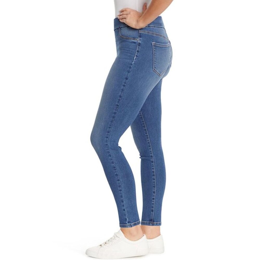 NINE WEST Women's Heidi Ready-to-go Pull on Legging Jeans Franklin Blue 12 - Picture 2 of 3